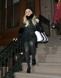 Lindsay Lohan - Black Stockings Candids in New York