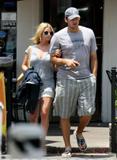 Jessica Simpson in shorts and some fine cleavage leaving Primo's in Dallas